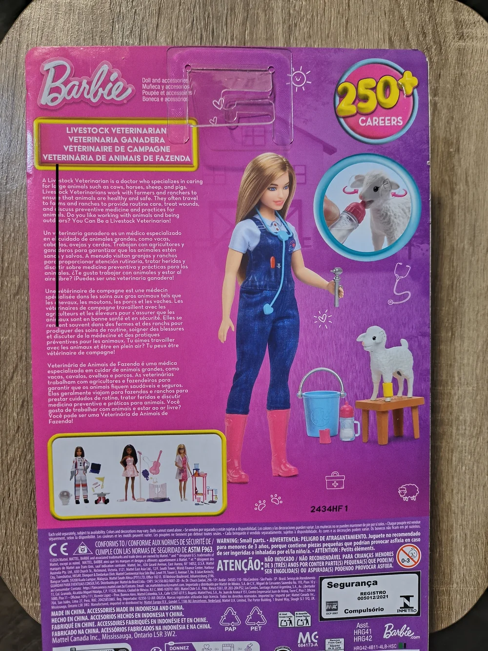 Barbie Veterinarian Doll with Blue Outfit, Pink Boots & White Lamb